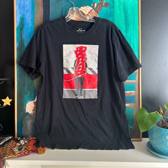 NIKE Pile of Boxes & Collector Holding Shoe Boxes Size L - Picture 1 of 16